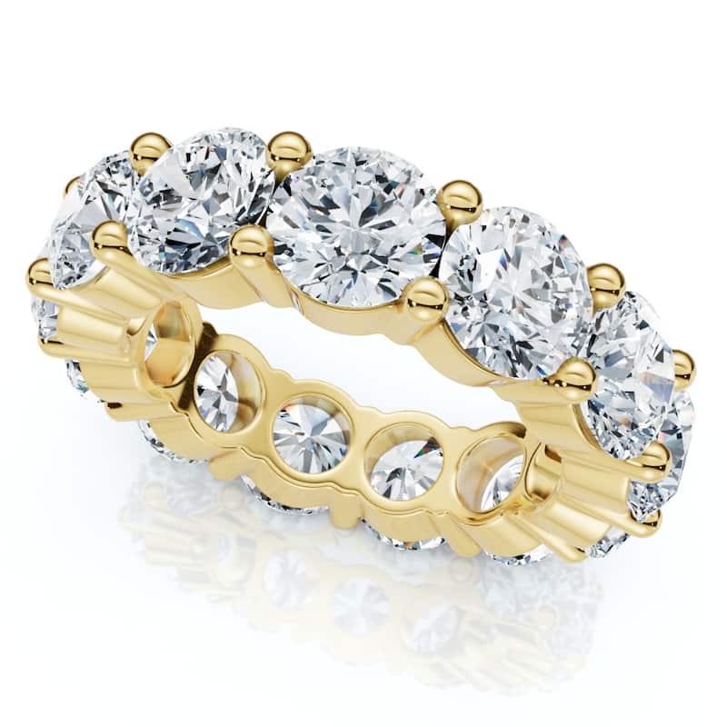 Bliss Diamond 7Ct Diamond Round Cut Eternity Ring Gold Lab Grown Anniversary Band - 6.5 - Yellow