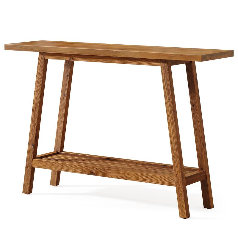 Solid Wood Console Table, Entryway Table with Storage Shelf, Couch Behind Sofa Table Hallway Foyer Accent Table