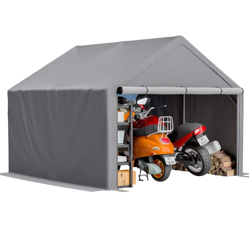 GDFStudio - Multi-Purpose Outdoor Shelter Waterproof & UV-Resistant with Roll-Up Doors