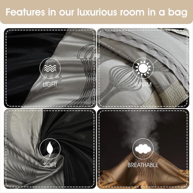 Nanshing Daniella 7-Piece Modern Geometric Comforter Set