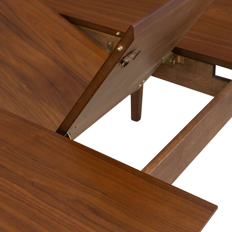 Space Savers Satin Walnut Rectangular Leg Table for Dining Room 75" - Width 36" x Depth 75" x Height 30"