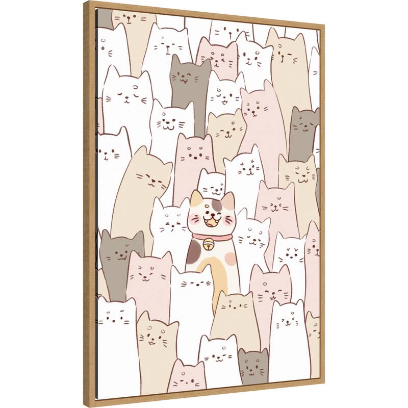 Cute Kittens by Xuan Thai Framed Canvas Wall Art Print