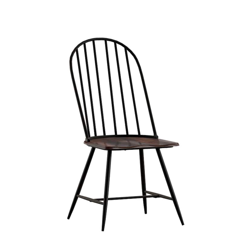 Belita Two-Tone Metal and Wood Spindle Back Dining Chairs (Set of 4) by iNSPIRE Q Modern - Black