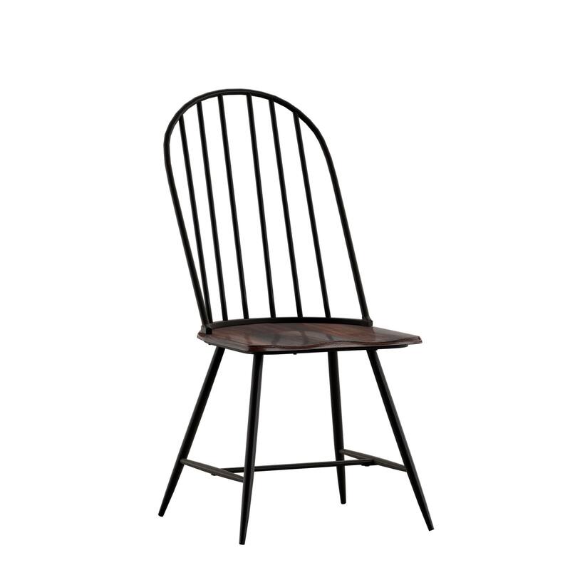 Belita Two-Tone Metal and Wood Spindle Back Dining Chairs (Set of 4) by iNSPIRE Q Modern - Black