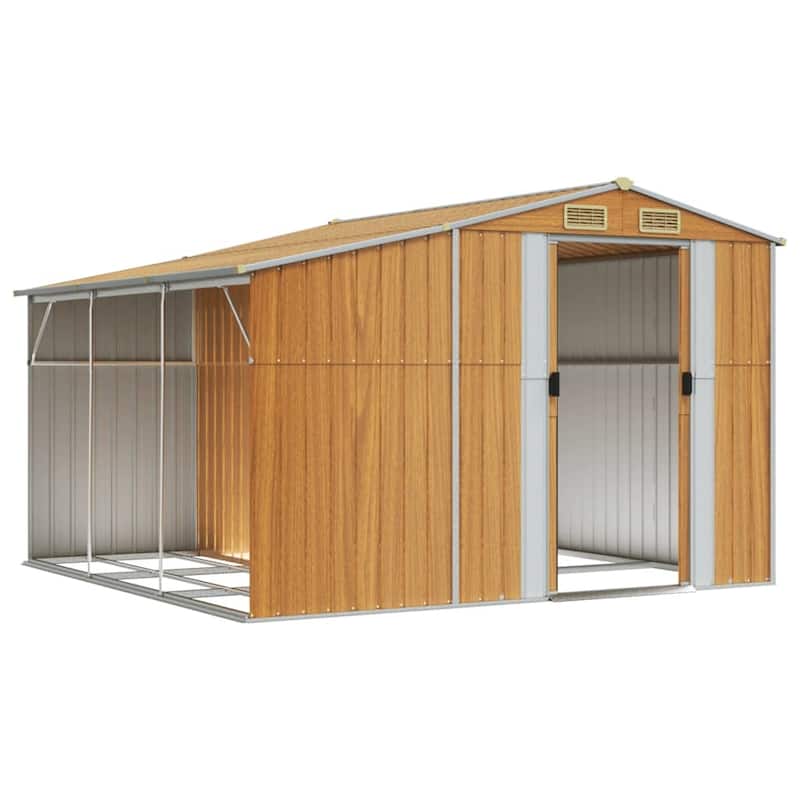 vidaXL Garden Shed Metal Outdoor Storage Tool Shed House Galvanized Steel