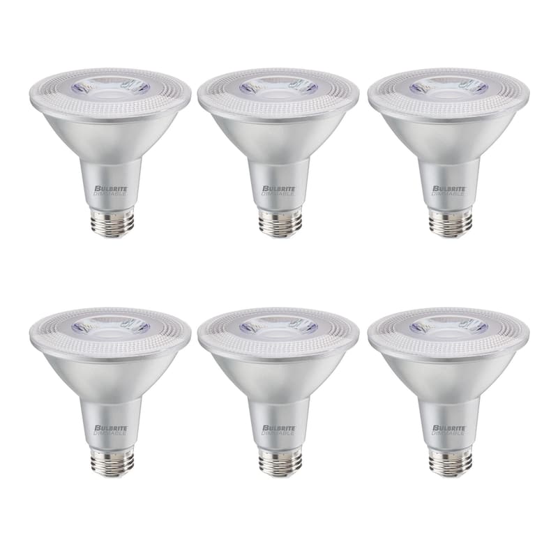 Bulbrite Pack of (6) 10 Watt Dimmable Flood Medium (E26) LED Bulb - Flood PAR30LN - 800 Lumens, 3000K, and 90 CRI