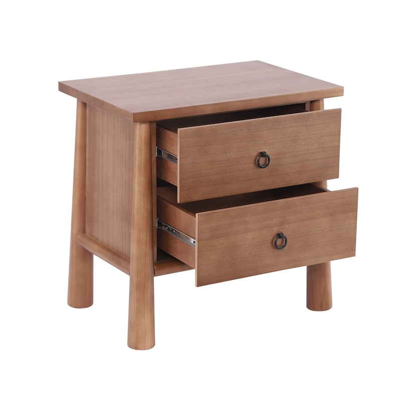 Christopher Knight Home - Modern Minimalist 23.62" Nightstand with Solid Wood Round Tapered Legs, Multi-Functional Use