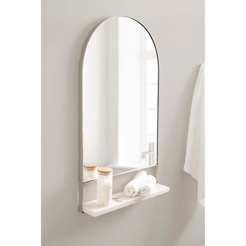Kate and Laurel Chadwin Wall Mirror with Shelf