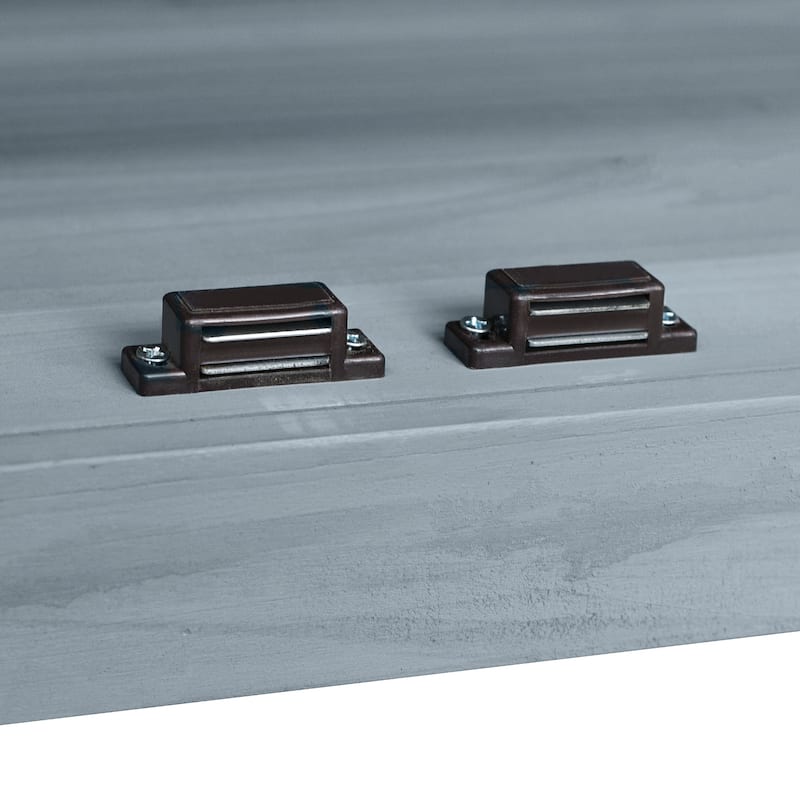 80.5" Solid Wood Outdoor Kitchen Island with Stainless Steel Top, Grill Cart Compatible with Big Green Egg & Blackstone