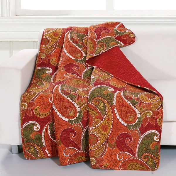 Red paisley throw blanket deals