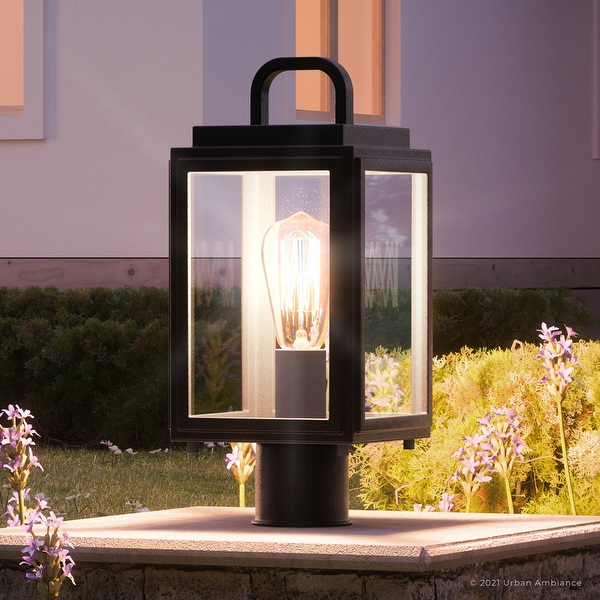 Luxury Modern Outdoor Post Pier Light 15.625 H x 7 W with Craftsman Style Midnight Black by Urban Ambiance Bed Bath Beyond 33518428