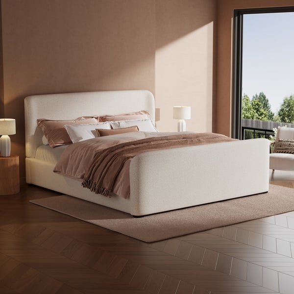 Christopher Knight Home - Soft Pack Modern Upholstered Boucle Bed Frame ...