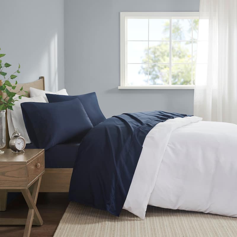 Madison Park 600 Thread Count Pima Cotton Sheet Set - Queen - Navy