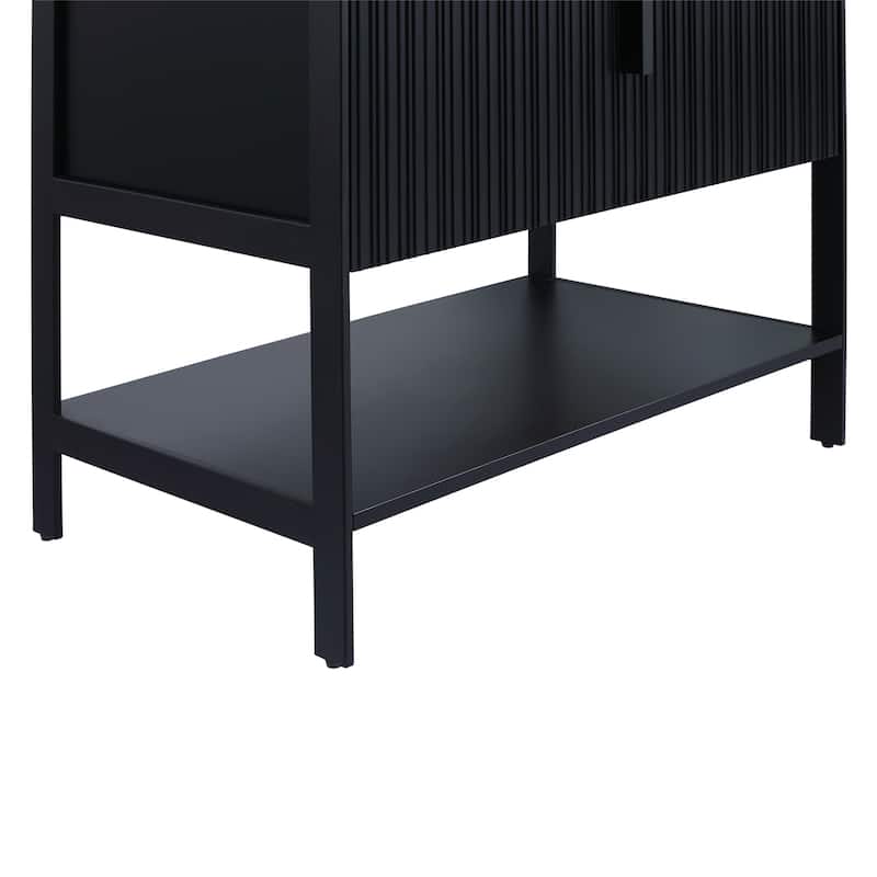 Fine Fixtures Serenity Modern Bathroom Vanity with Black Gel Acrylic Top