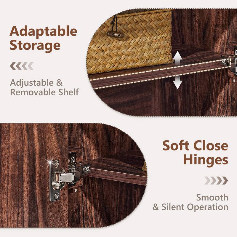 Modern Fluted TV Stand for 80" TV, Media Console, Entertainment Center