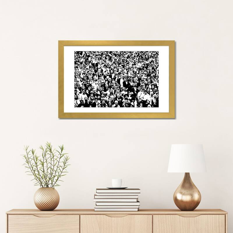 iCanvas "1970s Posterization Of Crowd In Stadium Bleachers" by Vintage Images