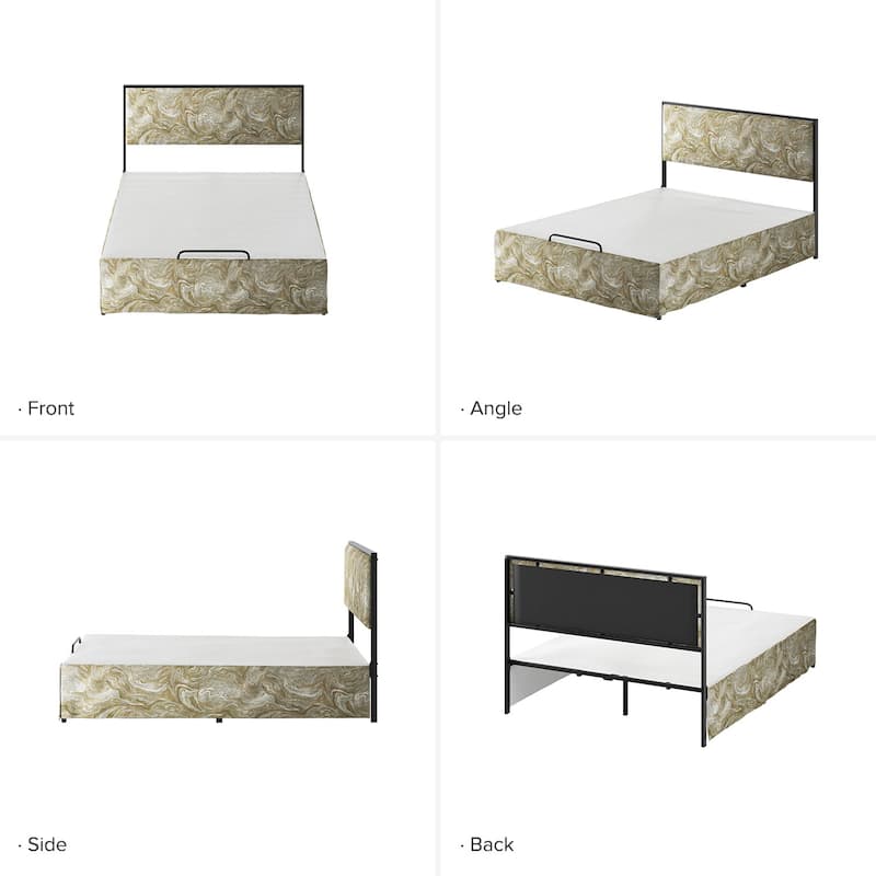 Oliver Modern Washable Slipcover Bed Upholstered Metal by HULALA HOME