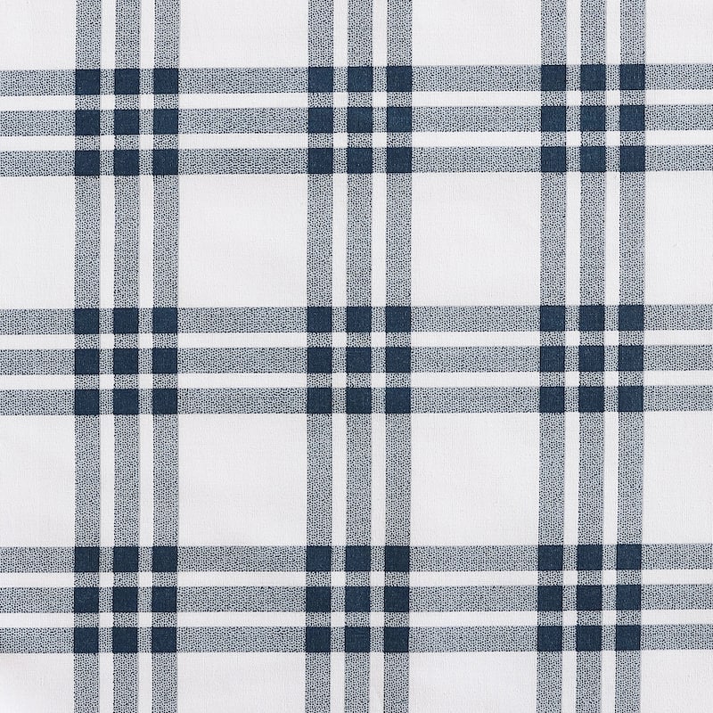 Eddie Bauer Basic Plaid Navy Cotton Percale Duvet Cover Set
