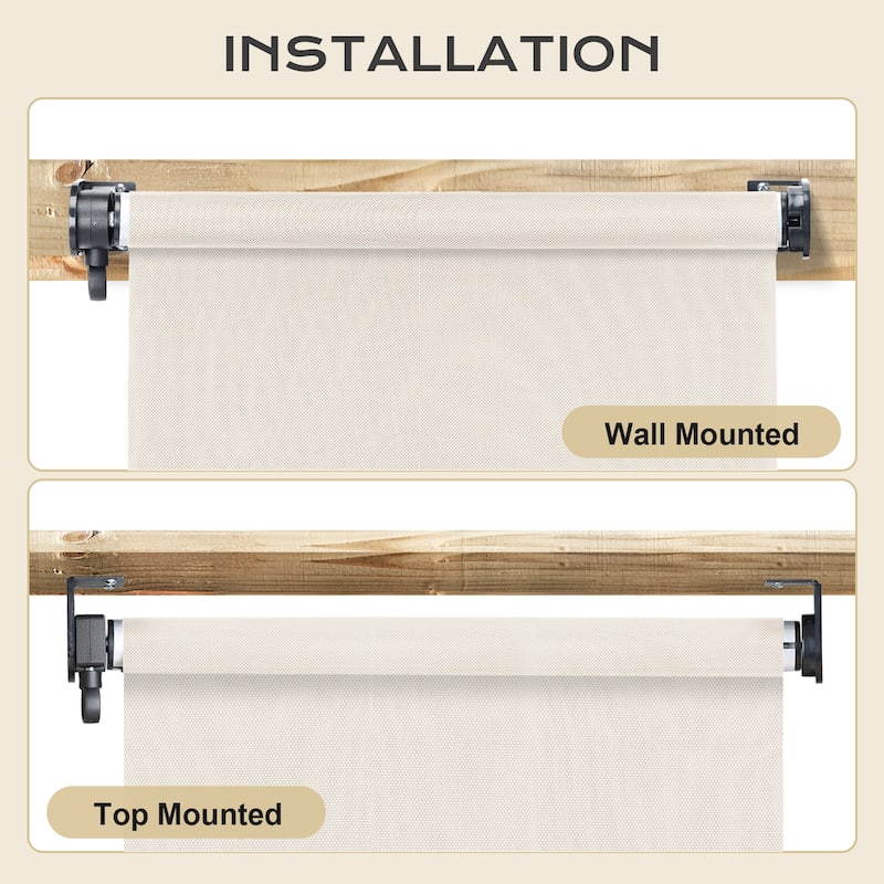 Aoodor 5% Openness Cordless Solar Fabric Roller Shade, 95% UV Protection Blinds