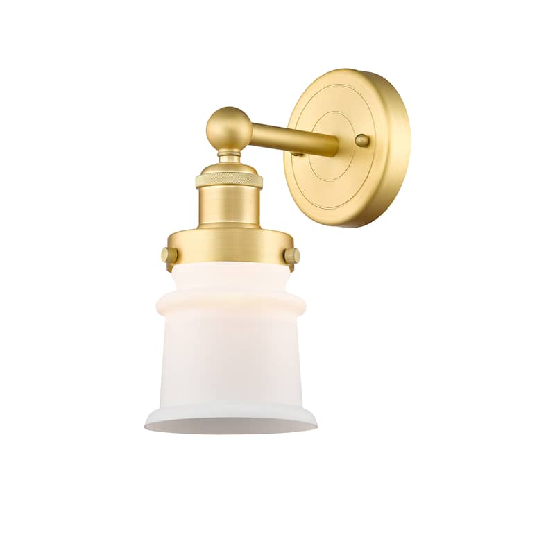 Innovations Lighting Canton - 1 Light 5" Sconce - Satin Gold/Matte White