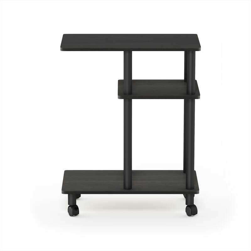 Furinno Turn-N-Tube U Shape Sofa Side Table with Casters - Espresso
