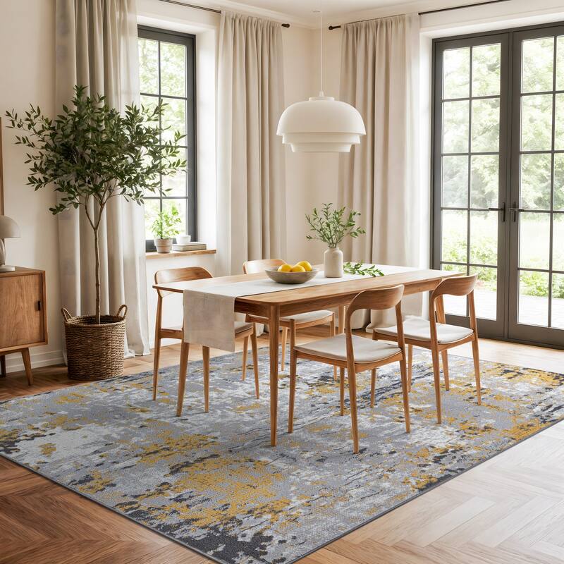 World Rug Gallery Distressed Modern Abstract Area Rug