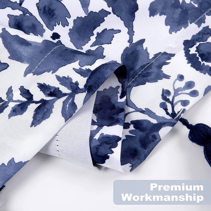 DriftAway Julia Watercolor Blooming Flower Floral Lined Window Curtain Valance with Handmade Tassels - 52" Width X 18" Length