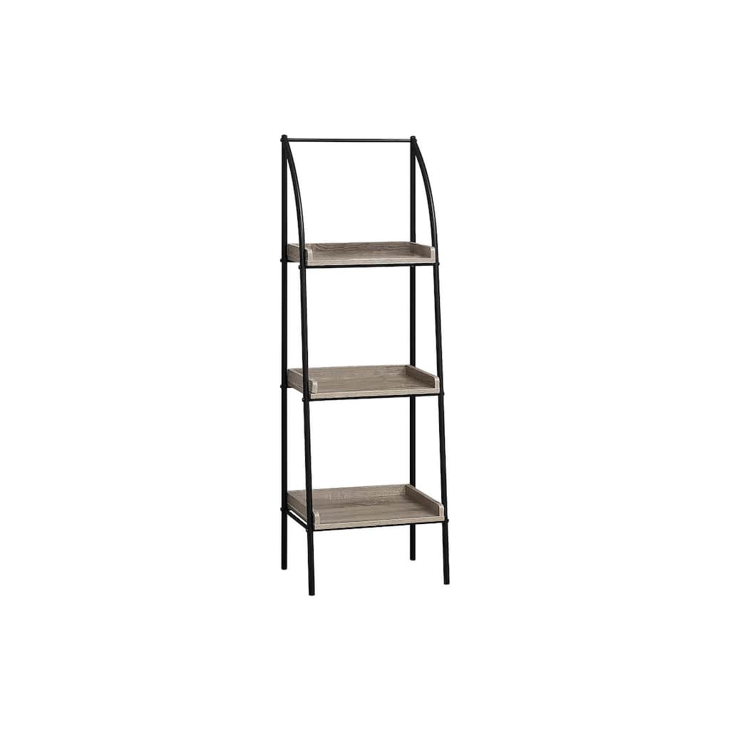 Bookshelf, Bookcase, Etagere, Corner, 3 Tier, 48"h, Office, Bedroom, Laminate, Metal, Contemporary, Modern