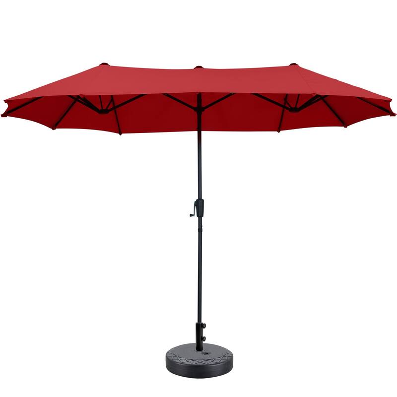 Autlaycil 13 ft Patio Umbrella with Crank Outdoor Umbrella with Base
