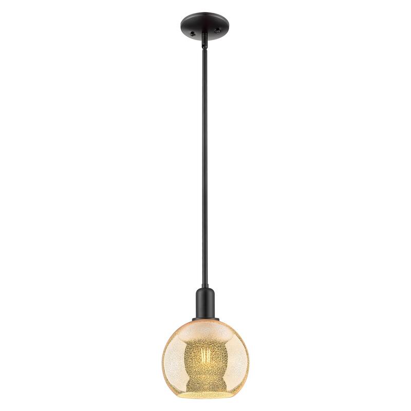 Innovations Lighting Endless Possibilities Arcadia - Athens - 1 Light 8" Stem Hung Mini Pendant - Mercury/Matte Black