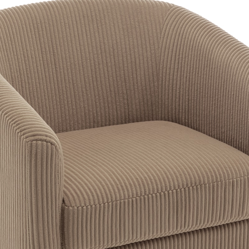 Modern Upholstered Swivel Barrel Club Arm Accent Chair for Living Room