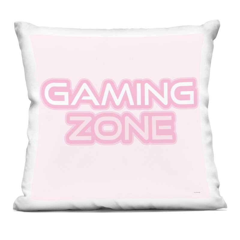 Stupell Pastel Pink Gaming Zone Decorative Printed Throw Pillow Design by Yass Naffas Designs - Accent - Polyester - Pink - Single