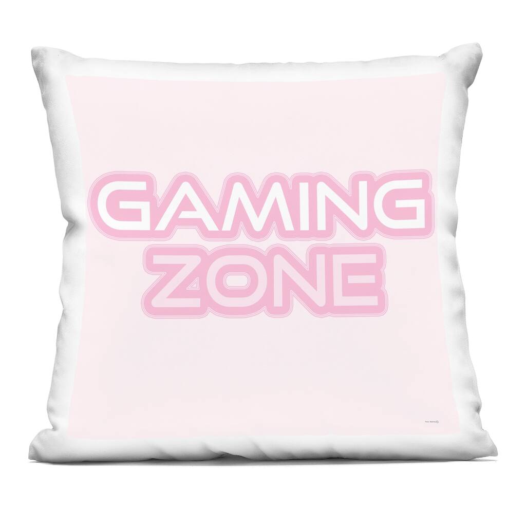 Stupell Pastel Pink Gaming Zone Decorative Printed Throw Pillow Design by Yass Naffas Designs