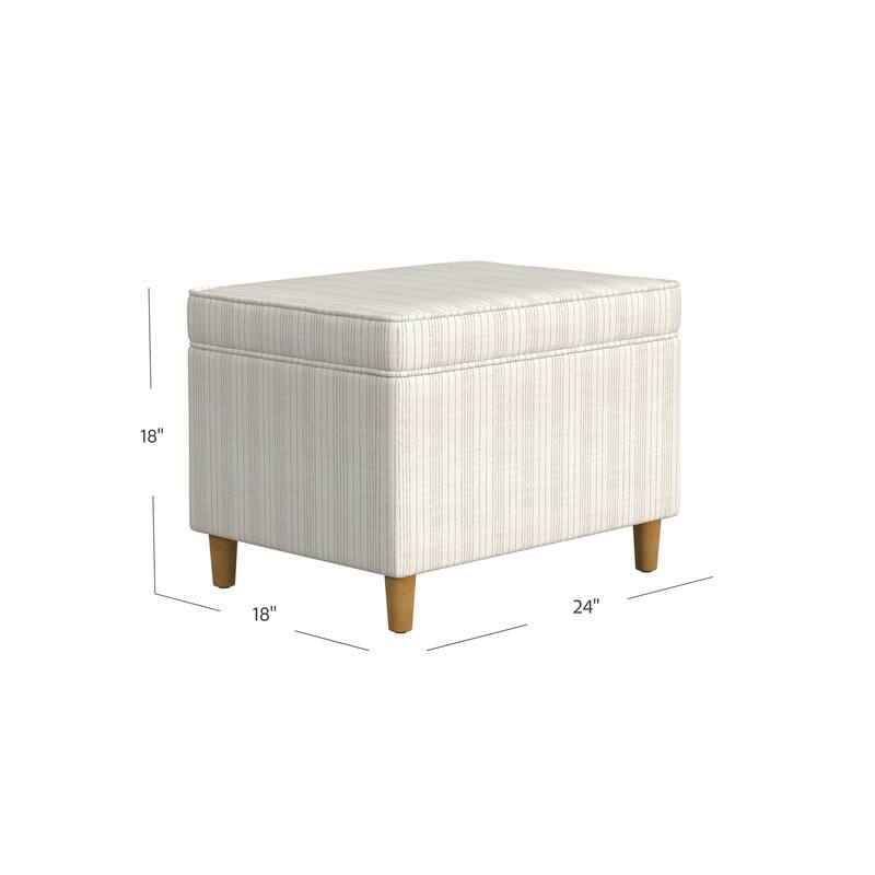 Dinah 24" Storage Ottoman with Cone Wood Legs