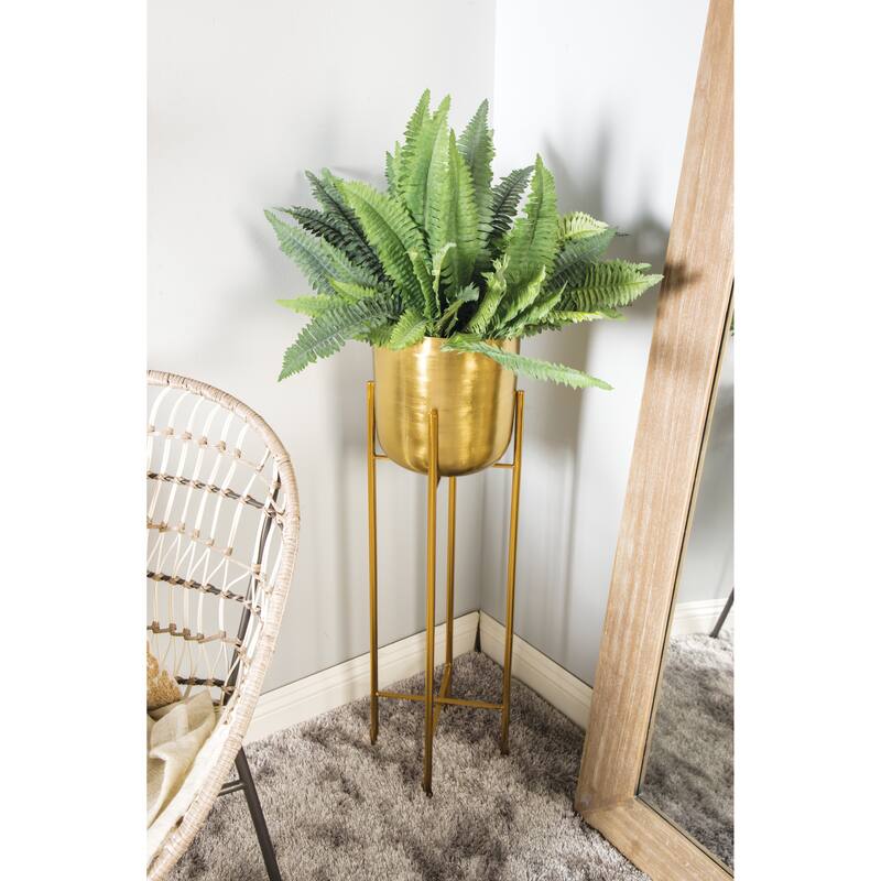 Modern Metallic Glam Planter Collection - Set of 2 - Multiple Sizes - Gold, Silver, White or Black