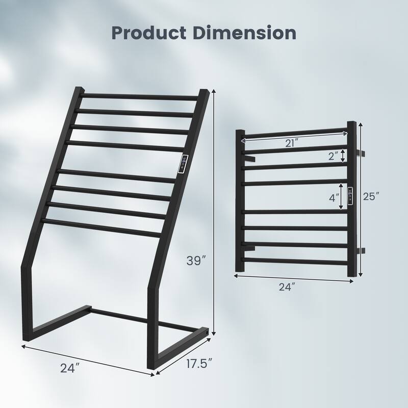Costway 2-in-1 Towel Warmer Rack Freestanding Wall Mounted with LED - See Details