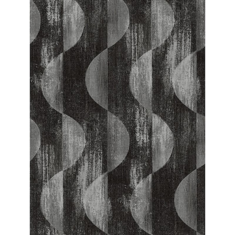 Stacy Garcia Home Half Circles Peel and Stick Wallpaper - 20.5 in. W x 18 ft. L - Charcoal