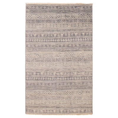 ECARPETGALLERY Hand-knotted Mystique Grey Wool Rug - 5' 2" x 8' 5"