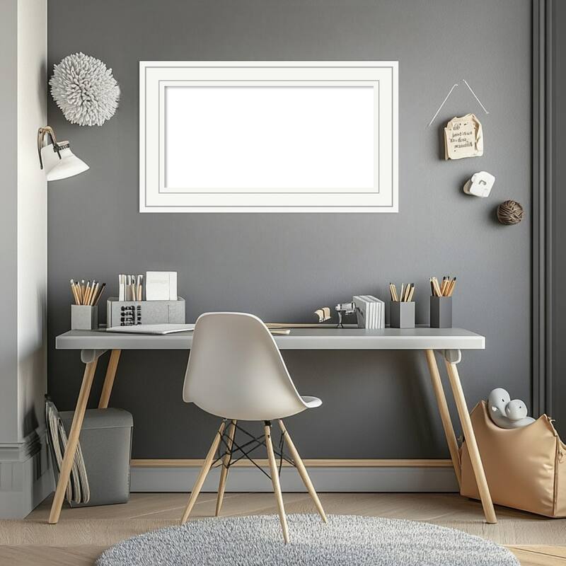Amanti Art Craftsman White Framed Dry Erase Magnetic Board