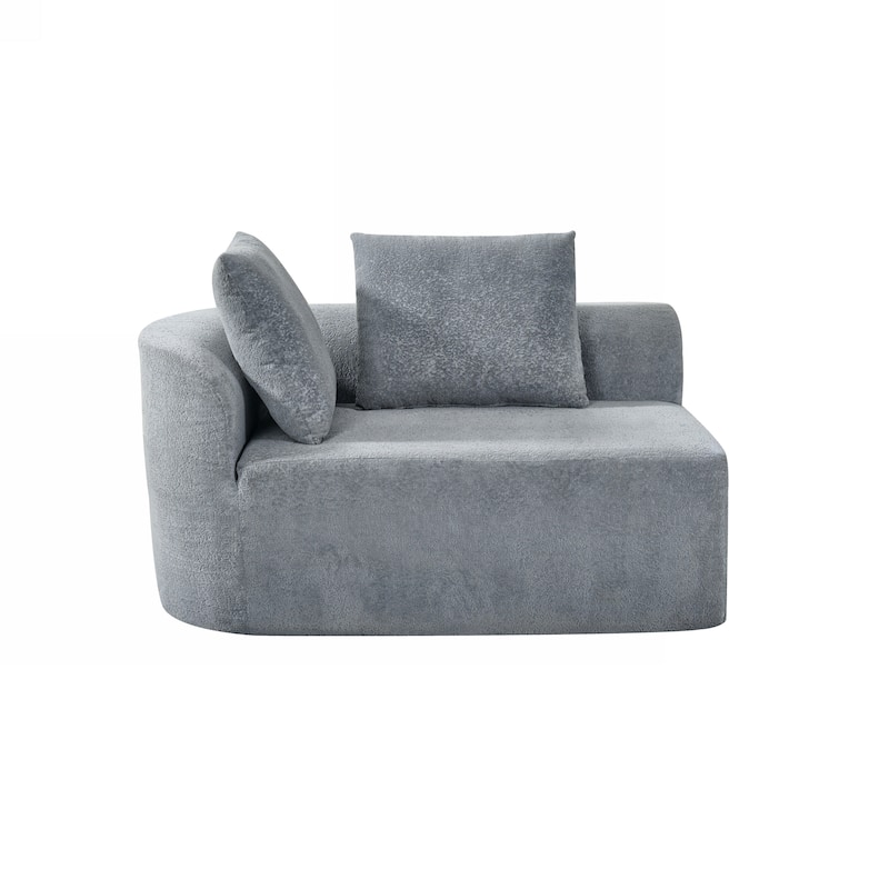 Roomfitters 116" Modern Curved 2-Piece Sectional Sofa with Chaise Lounge, Comfy Upholstery for Living Room