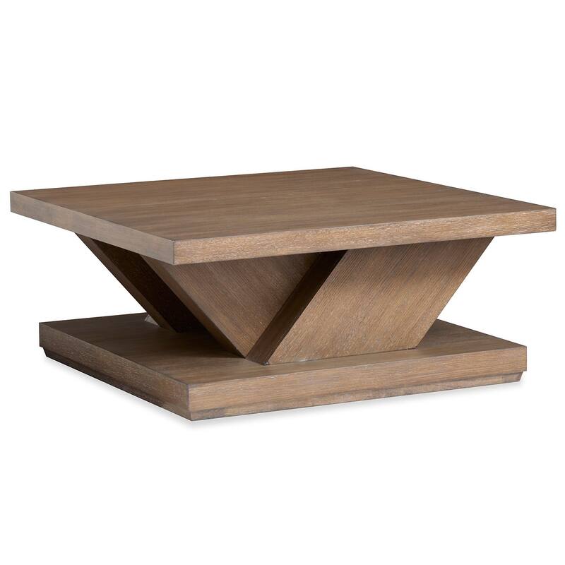 Magnussen Home Lansbury Antique Wheat Square Cocktail Table with Casters - 40''W x 40''D x 17''H - 40''W x 40''D x 17''H