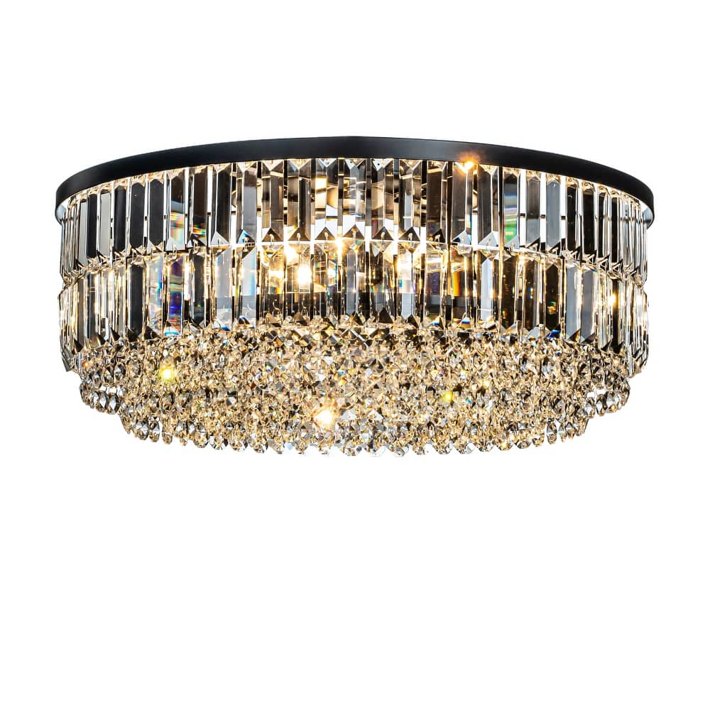 Modern Glam Tier Crystal Flush Mount Ceiling Light