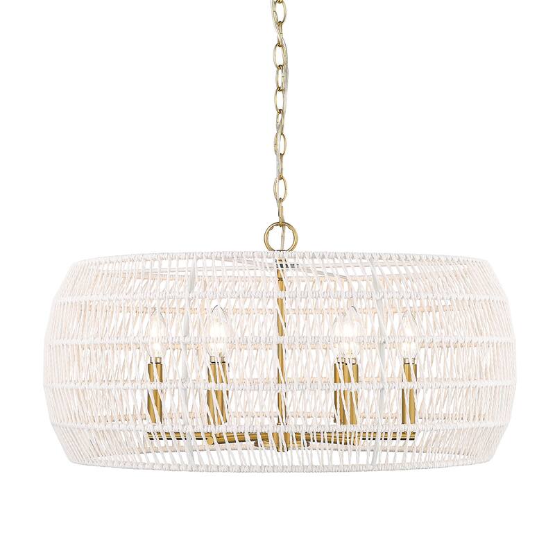 Golden Lighting 6808-6 Ellie 6 Light 28" Wide Drum Chandelier