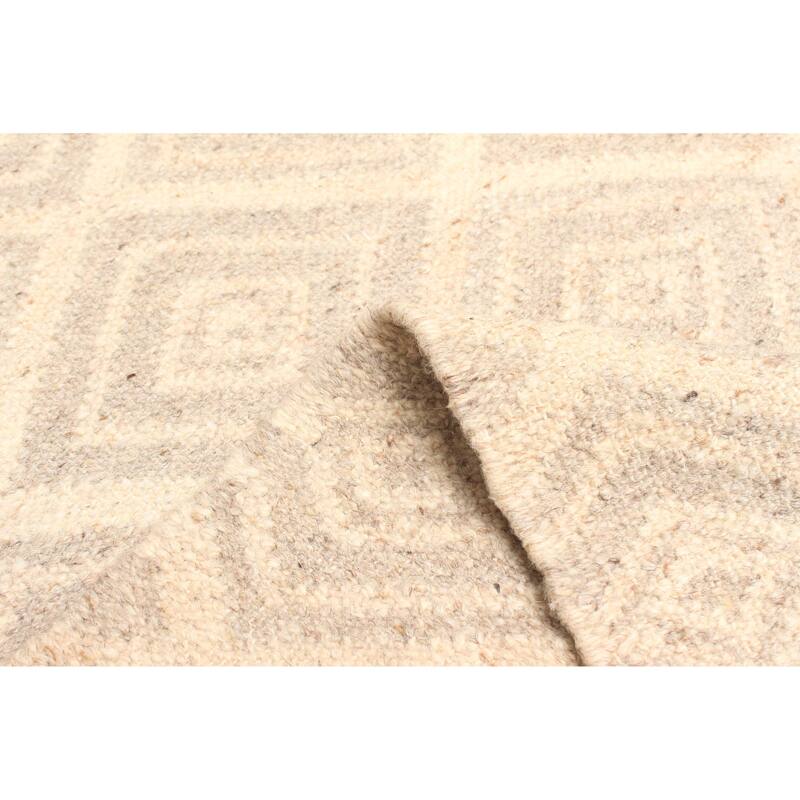 ECARPETGALLERY Flat-Weave Ankara FW Cream Wool Kilim - 5'4 x 7'6