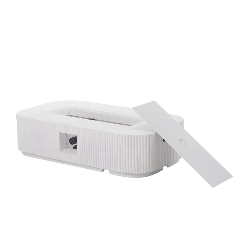 Christopher Knight Home - Lecce Outdoor 48.2" Rectangular MgO Fire Pit Table with 50,000 BTU Burner