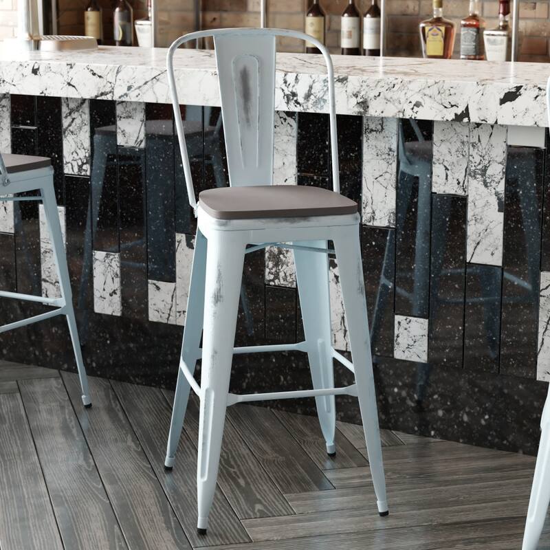 All-Weather Bar Height Stool with Poly Resin Seat