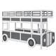 preview thumbnail 12 of 16, Bus-shaped Twin over Twin Bunk Bed with Wheels and Storage, Space-saving, Sturdy Construction & Safety Guaranteed, Gray+White