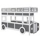 preview thumbnail 10 of 17, Grey+White Twin over Twin Solid Wood Bus-shaped Bunk Bed with Wheels