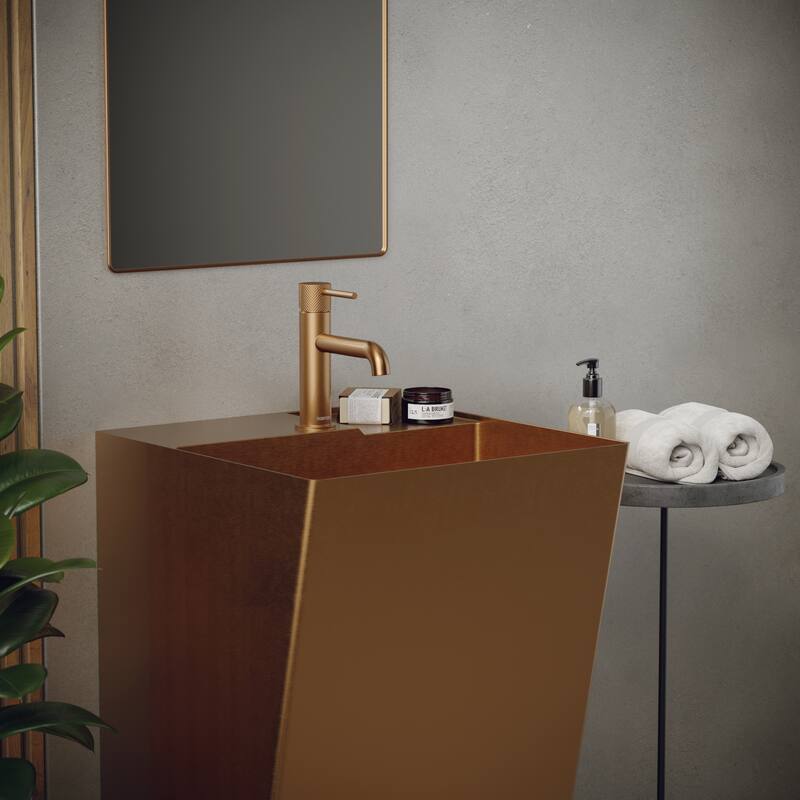 Karran Cinox Stainless Steel Rectangular Pedestal Sink