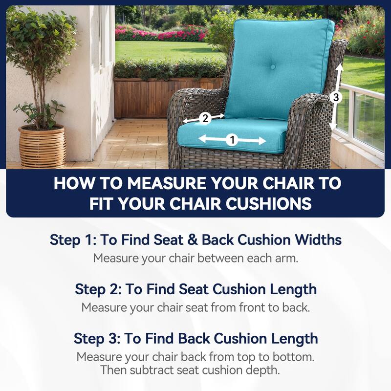 2 Pair Patio Soft Cushions for Outside